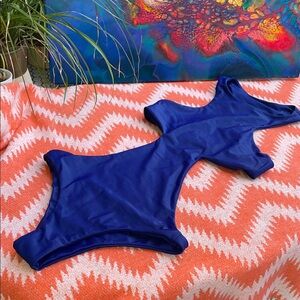 Mikoh NWOT Size Med Sporty Osaka Cobalt Blue One-Piece Swimsuit Lux Surfwear
